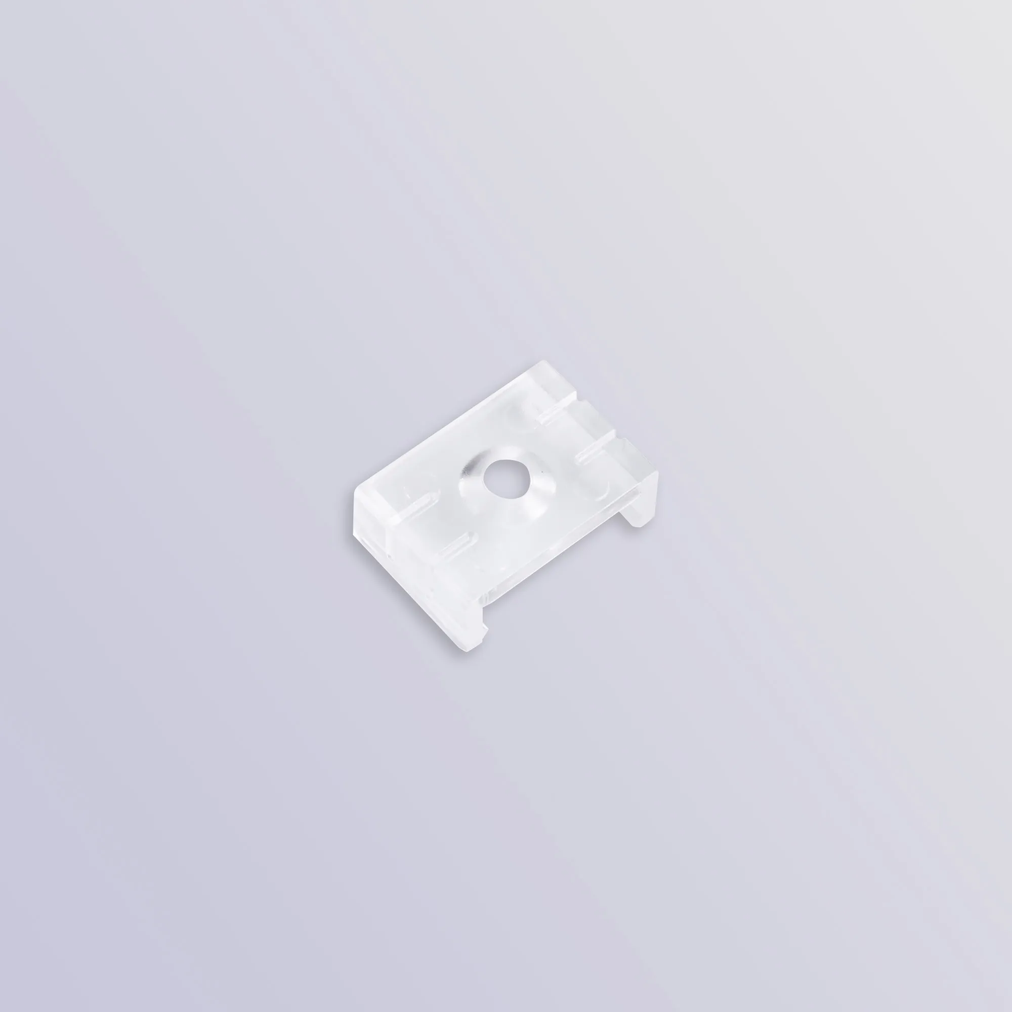 Tiras 21.3mm x 7.4mm Transparent PC Profile Fixing Clip With Hole (1pc) for M7392 / M7393 / M7394 M7402  Mantra Fusion Tiras LED Profile